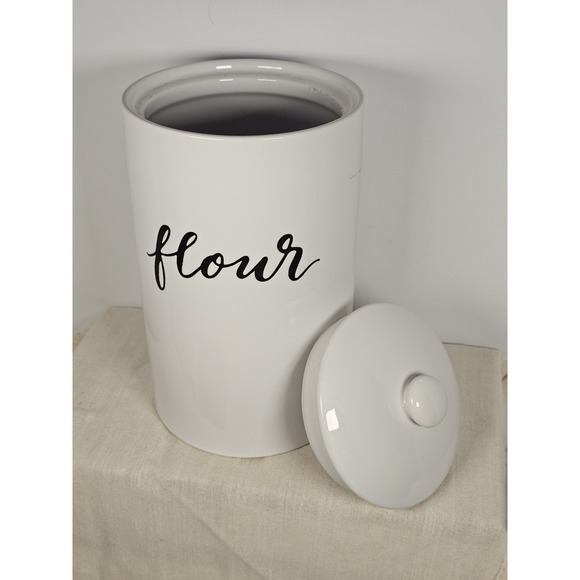 Threshold White Flour Stoneware Storage Container With Lid - Picture 3 of 4